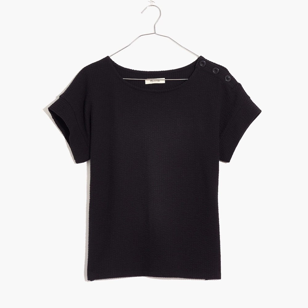 Seersucker Button-Shoulder Top Women’s